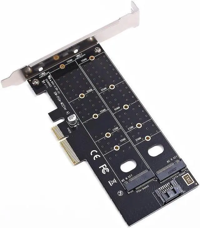Alt view image 2 of 12 - Dual M.2 Pcie Adapter, M2 Ssd Nvme (M Key) Or Sata (B Key) 22110 2280 2260 2242 2230 To Pci-E 3.0 X 4 Host Controller Expansion Card For Desktop Pci Express Slot