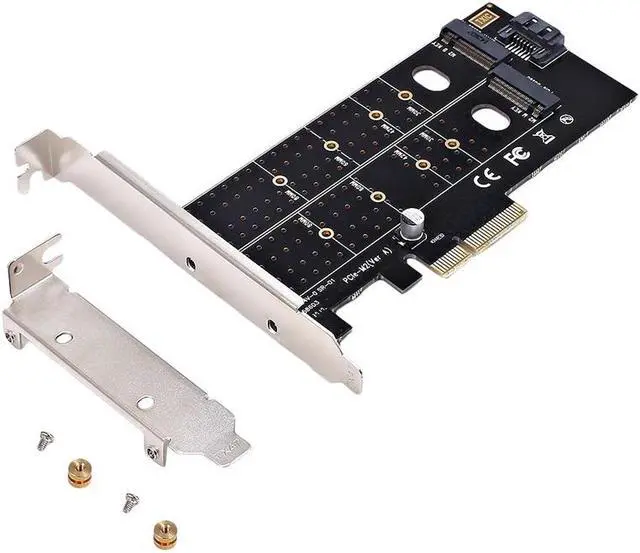 Alt view image 6 of 12 - Dual M.2 Pcie Adapter, M2 Ssd Nvme (M Key) Or Sata (B Key) 22110 2280 2260 2242 2230 To Pci-E 3.0 X 4 Host Controller Expansion Card For Desktop Pci Express Slot