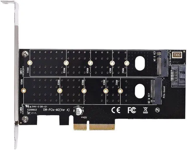 Main image of Dual M.2 Pcie Adapter, M2 Ssd Nvme (M Key) Or Sata (B Key) 22110 2280 2260 2242 2230 To Pci-E 3.0 X 4 Host Controller Expansion Card For Desktop Pci Express Slot