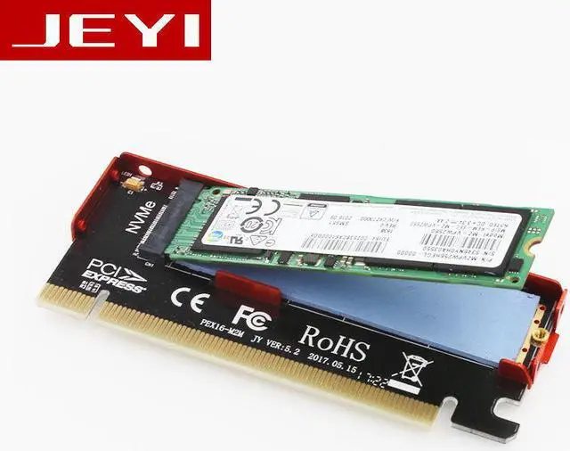 Alt view image 3 of 7 - JEYI Cool Swift M.2 PCIE Adapter for PCIE NVMe SSD with Advanced Heat Sink Solution M.2 SSD NVME (m Key)  2280 2260 2242 2230to PCIE 3.0 x 16 Host Controller Expansion Card Aluminum Sheet Thermal