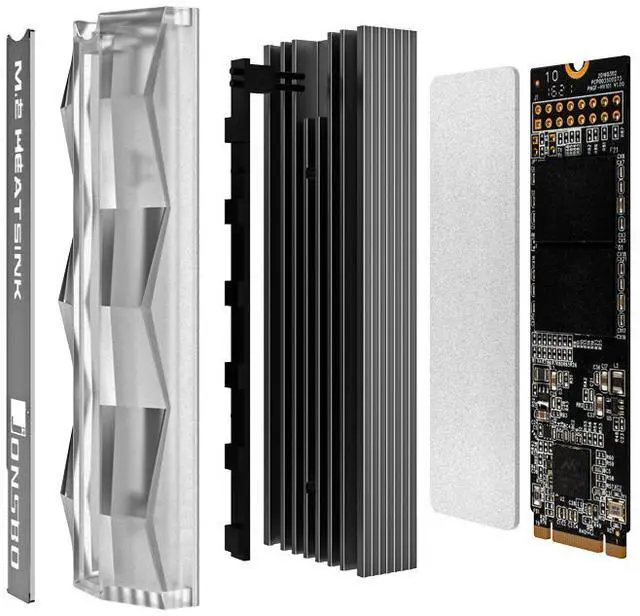 Alt view image 6 of 7 - Cooling Warship NGFF M.2 SSD Aluminum Heat Sink M.2 Hard Drive Radiator RGb Color Changing Streamer Light Effect Cooling Heatsink