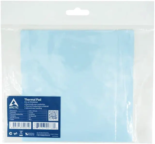 Alt view image 2 of 7 - Arctic Cooling Thermal Pad APT2560 High Thermal Conductivity Insulating Silicone Paste Pads 6.0 W/mK High Performance Gap Filler-Blue 145×145×1.5mm