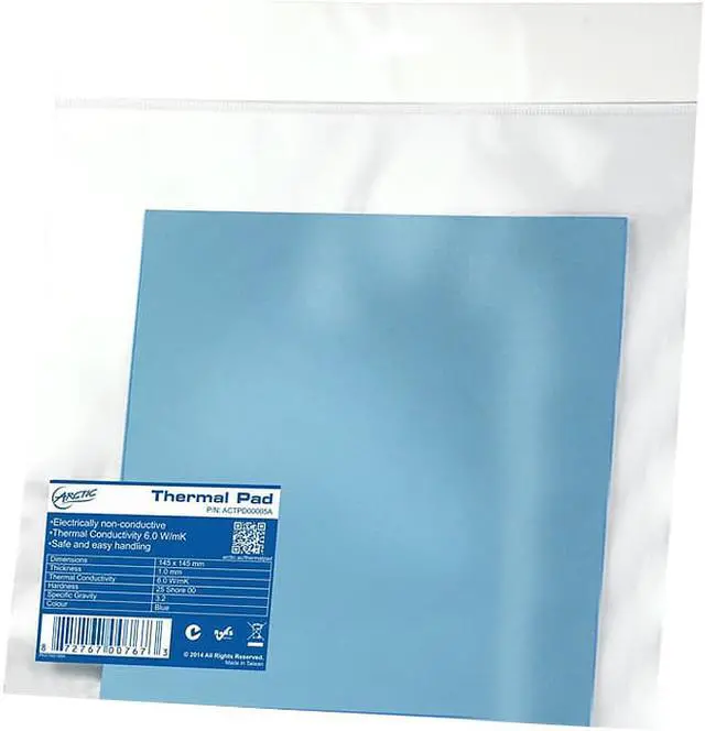 Alt view image 3 of 7 - Arctic Cooling Thermal Pad APT2560 High Thermal Conductivity Insulating Silicone Paste Pads 6.0 W/mK High Performance Gap Filler-Blue 145×145×1.5mm
