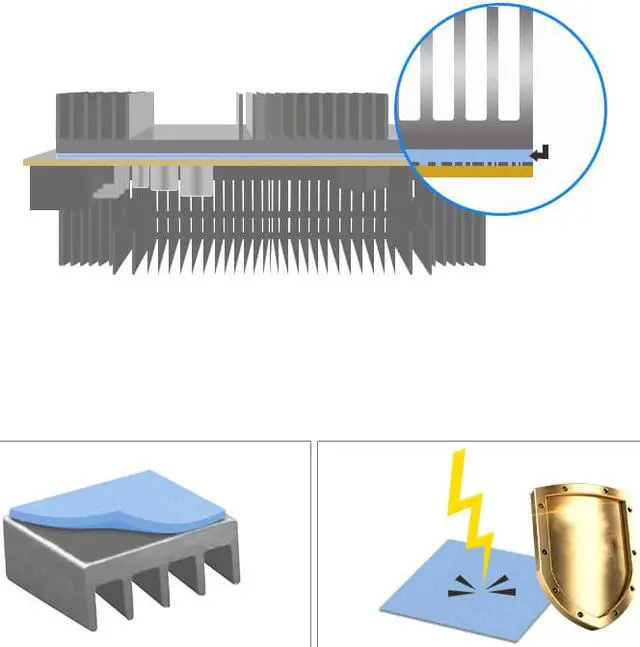 Alt view image 6 of 7 - Arctic Cooling Thermal Pad APT2560 High Thermal Conductivity Insulating Silicone Paste Pads 6.0 W/mK High Performance Gap Filler-Blue 145×145×1.5mm