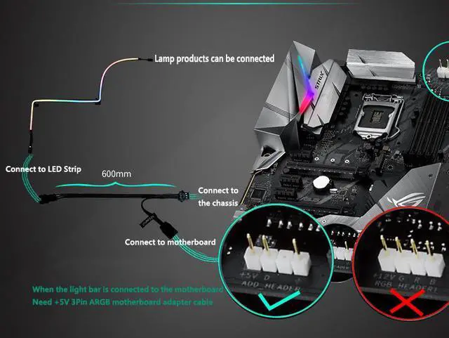 Alt view image 6 of 6 - Phanteks NEON Digital-RGB LED Strip M5 (PH-NELEDKT_M5) Meter Smooth Lighting Strip, Full-Color Range, Flexible mounting 5V 3PIN ARGB Symphony Programmable LED Strip-550mm