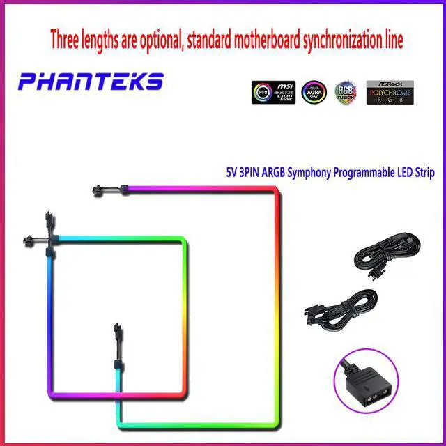 Alt view image 2 of 6 - Phanteks NEON Digital-RGB LED Strip M5 (PH-NELEDKT_M5) Meter Smooth Lighting Strip, Full-Color Range, Flexible mounting 5V 3PIN ARGB Symphony Programmable LED Strip-550mm