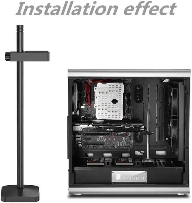 Alt view image 6 of 7 - Universal VGA Graphics Card Holder Graphics Card GPU Brace Support Graphics Card Support Frame Video Card Sag Holder Bracket, Anodized Aerospace Aluminum for Computer Cases (Black)