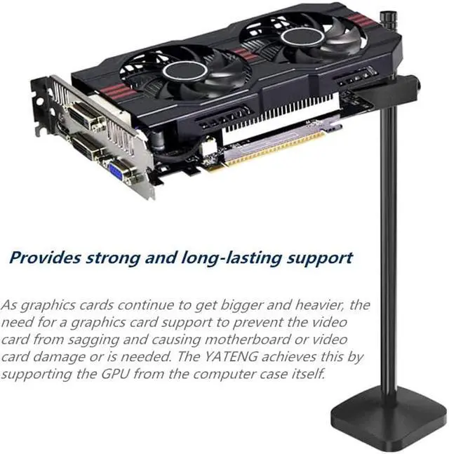 Alt view image 5 of 7 - Universal VGA Graphics Card Holder Graphics Card GPU Brace Support Graphics Card Support Frame Video Card Sag Holder Bracket, Anodized Aerospace Aluminum for Computer Cases (Black)