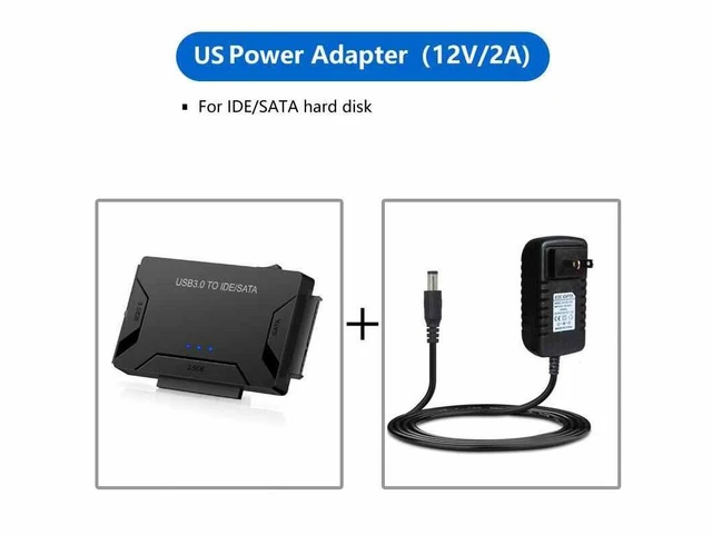 Alt view image 6 of 7 - USB 3.0 to SATA/IDE Adapter with Universal 2.5"/3.5" Hard Drive Disk Converter IDE to USB Adapter 5V/2A Power Supply and USB 3.0 Cable for HDD/SSD & IDE HDD