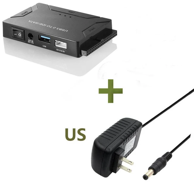 Alt view image 5 of 7 - USB 3.0 to SATA/IDE Adapter with Universal 2.5"/3.5" Hard Drive Disk Converter IDE to USB Adapter 5V/2A Power Supply and USB 3.0 Cable for HDD/SSD & IDE HDD
