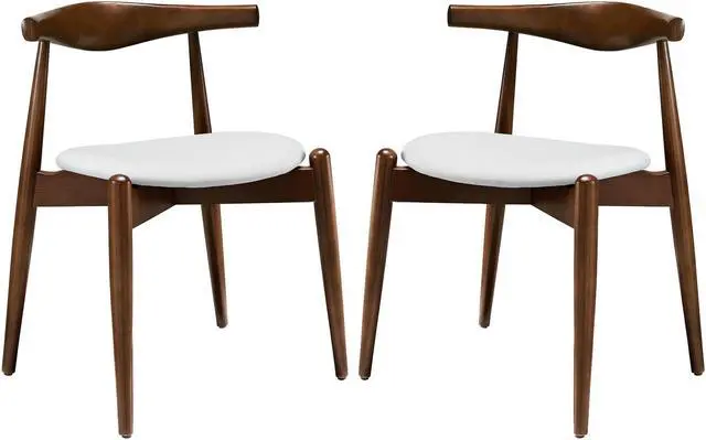 Main image of Stalwart Dining Side Chairs Set of 2 - Dark Walnut White