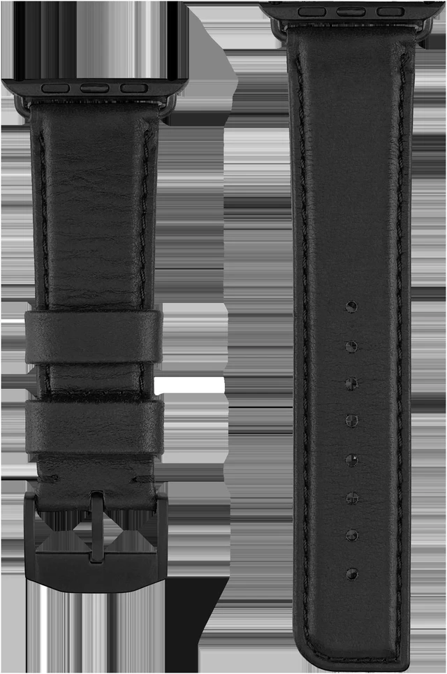 Alt view image 5 of 15 - Case-Mate Black Signature Leather 38mm or 40mm Apple Watch Band