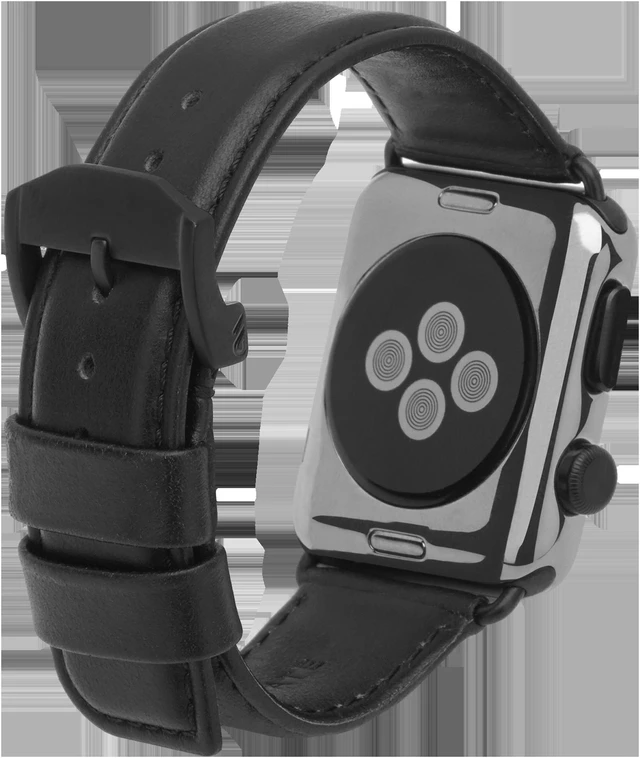 Alt view image 4 of 15 - Case-Mate Black Signature Leather 38mm or 40mm Apple Watch Band