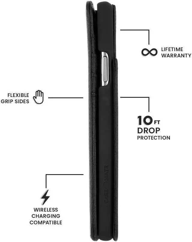 Alt view image 4 of 5 - Case-Mate Wallet Folio Case for Apple iPhone 11 Pro - Black
