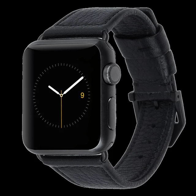 Main image of Case-Mate Black Signature Leather 38mm or 40mm Apple Watch Band