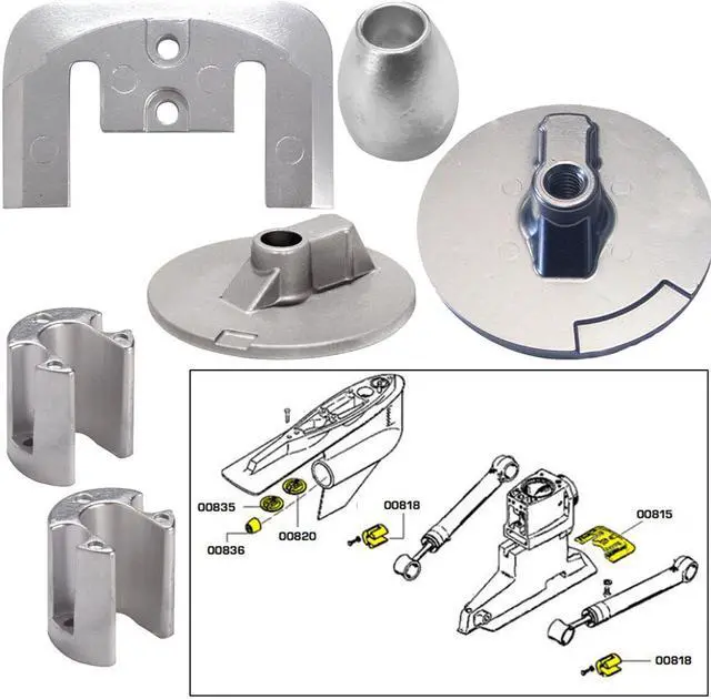 Alt view image 2 of 6 - TECNOSEAL ANODE KIT MERC BRAVO 3 2004-PRESENT W/ HARDWARE  20805AL