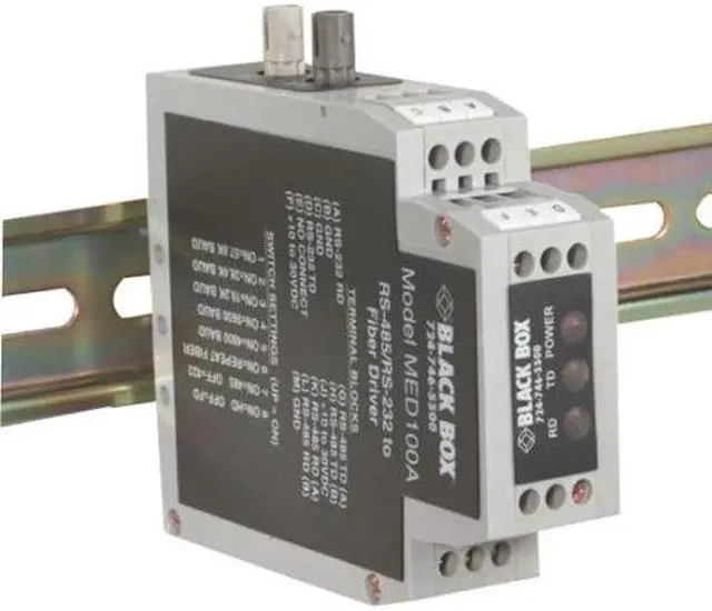 Main image of Black Box Din Rail Rs-232/rs-485 To Fiber Driver