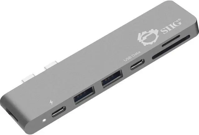Alt view image 12 of 20 - SIIG Thunderbolt 3 USB-C Hub HDMI with Card Reader & PD Adapter - Space Gray