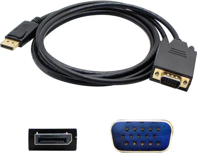 Alt view image 2 of 8 - AddOn DISPORT2VGAMM3B AddOn 91.00cm (3.00ft) DisplayPort Male to VGA Male Black Adapter Cable - 100% compatible with select devices.