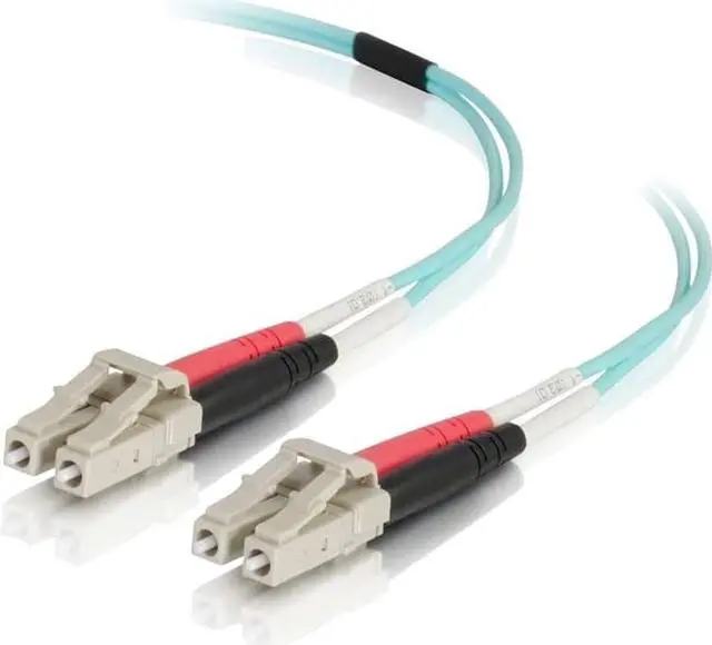 Alt view image 4 of 5 - C2G 01005 OM4 Fiber Optic Cable - LC-LC 50/125 Duplex Multimode PVC Fiber Cable, Aqua (29.5 Feet, 9 Meters)