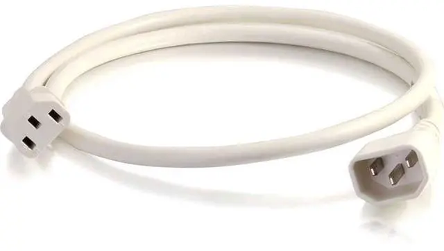 Alt view image 5 of 7 - C2G 17491 18 AWG Power Cord - C14 to C13, White (3 Feet, 0.91 Meters)