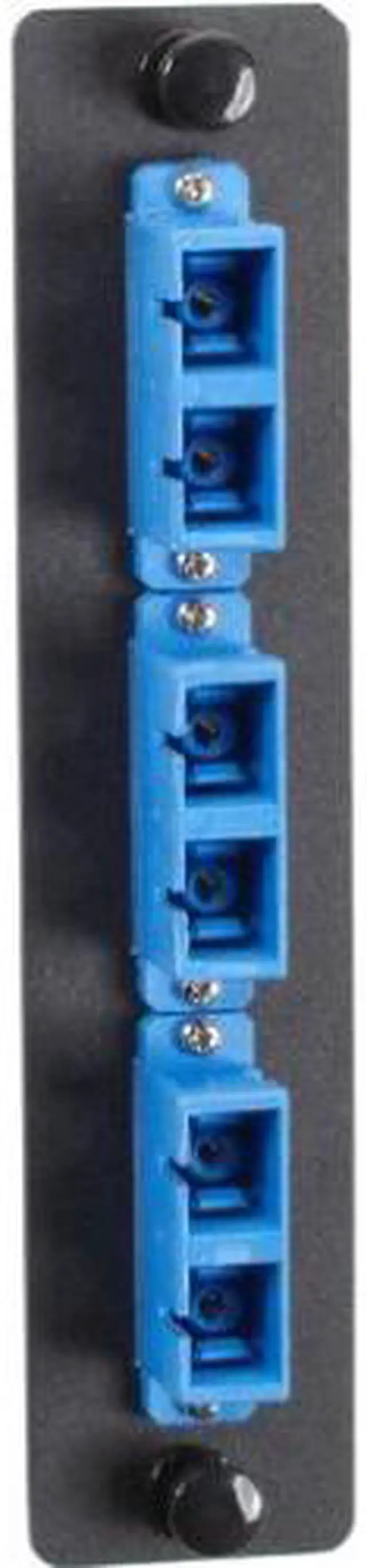 Main image of Black Box Standard Adapter Panel Ceramic Sleeves (3) Duplex SC Pairs Blue
