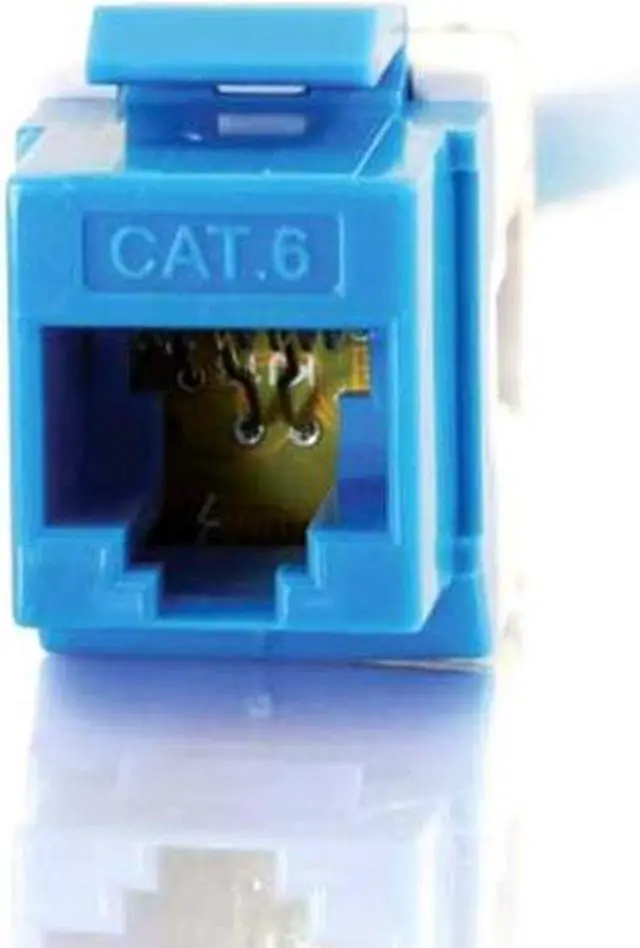 Alt view image 9 of 10 - C2G/Cables To Go 35211 Cat6 180 Degree Keystone Jack Blue