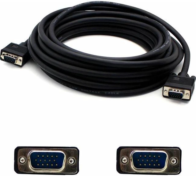 Alt view image 6 of 12 - AddOn VGAMM50-5PK Black 50ft 15-pin HD-15 VGA High Resolution Monitor Cable M-M x 5
