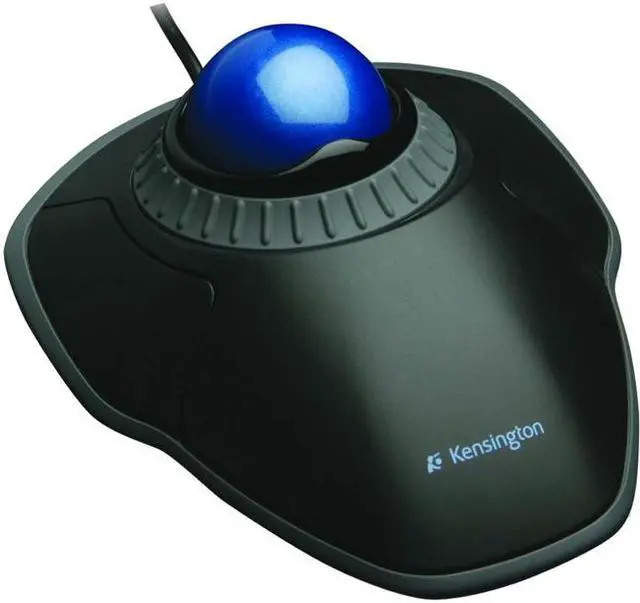 Alt view image 3 of 4 - Kensington Corded Trackball Mouse, Optical, Black/Blue, USB Black/Blue  K72337US