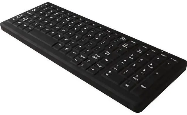 Alt view image 3 of 4 - TG3 ELECTRONICS INC KBA-CK103S-BNUW-US CLEANABLE SEALED BLACK KEYBOARD; 103 KEY W/ WHITE BACKLIGHTING. WITHSTANDS HOSP