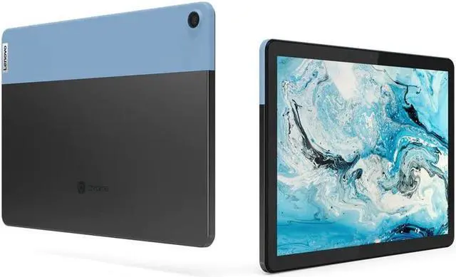 Alt view image 4 of 6 - Lenovo Chromebook Duet 10.1" Touch 4GB 64GB MediaTek Helio P60T X8 2GHz, Ice Blue + Iron Grey