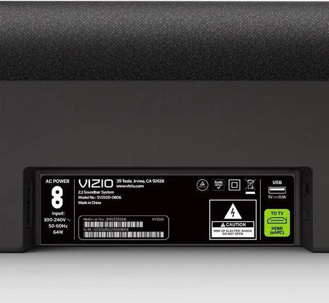 Alt view image 4 of 4 - VIZIO All-in-One Soundbar Dolby Atmos and DTS:X, Bluetooth Speaker- SV210D-0806