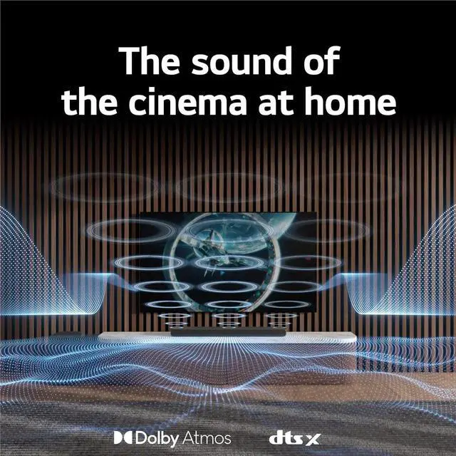 Alt view image 2 of 4 - LG S77 Dolby Atmos Soundbar  Triple Up-Firing Speakers & Spatial Sound