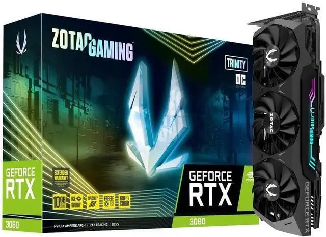 Main image of ZOTAC GeForce RTX 3080 Trinity OC 10GB GDDR6X 320-bit 19 Gbps Gaming GPU