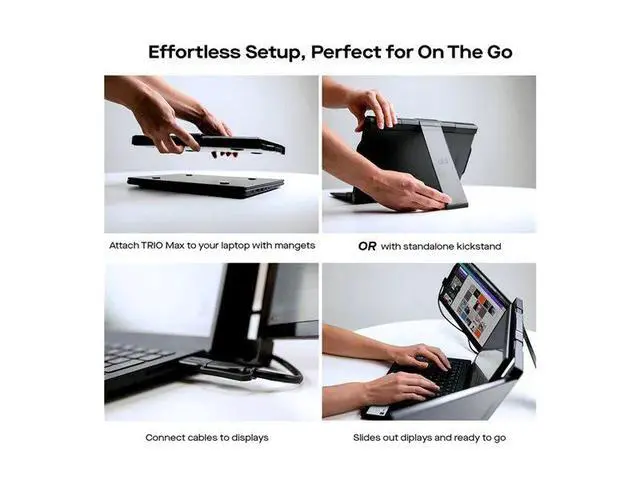 Alt view image 4 of 5 - Mobile Pixels Trio 2.0 13.3 inch 1080p Portable Laptop Monitors - Black