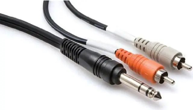 Main image of Hosa TRS-202 1/4" TRS to Dual RCA Insert Cable, 2 Meters