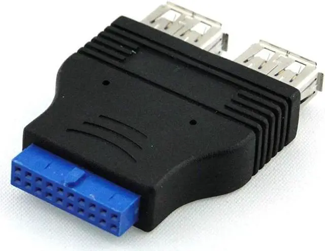 Alt view image 2 of 2 - SMAKN 2 Ports USB 3.0 Female to Motherboard 20pin Housing Extension Adapter