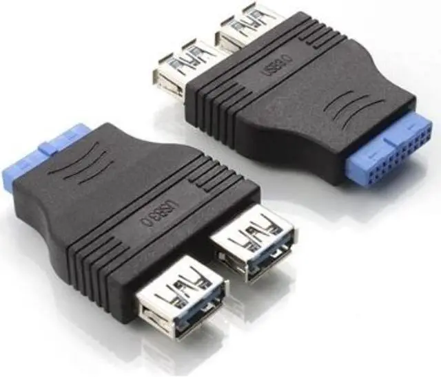 Main image of SMAKN 2 Ports USB 3.0 Female to Motherboard 20pin Housing Extension Adapter