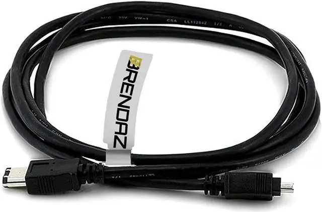 Alt view image 2 of 2 - BRENDAZ 3-Feet FireWire DV Cable iLink IEEE-1394 6P-4P M/M Compatible with Sony HVR-HD1000U HVR-A1U, HDR-FX7 HDR-FX1000, DCR-VX2100, CCD-TRV108 Hi8 Handycam Camcorder