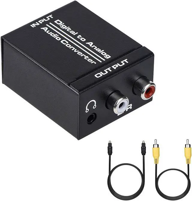 Main image of Digital to Analog Audio Converter, Optical SPDIF Toslink Coaxial to Analog Stereo L/R and 3.5mm Jack DAC Converter with Optical &Coaxial Cable and Power Adapter for PS4 Xbox HDTV DVD Headphone