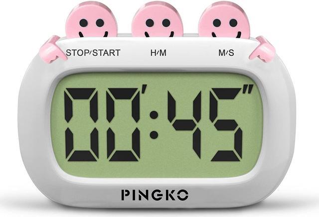 PINGKO Digital Kitchen Timer Fashion Design Clock Cooking Timer with Big  Digits,Large LCD Display, Loud Alarm, Magnetic Backing Stand,Battery  Included-Pink 