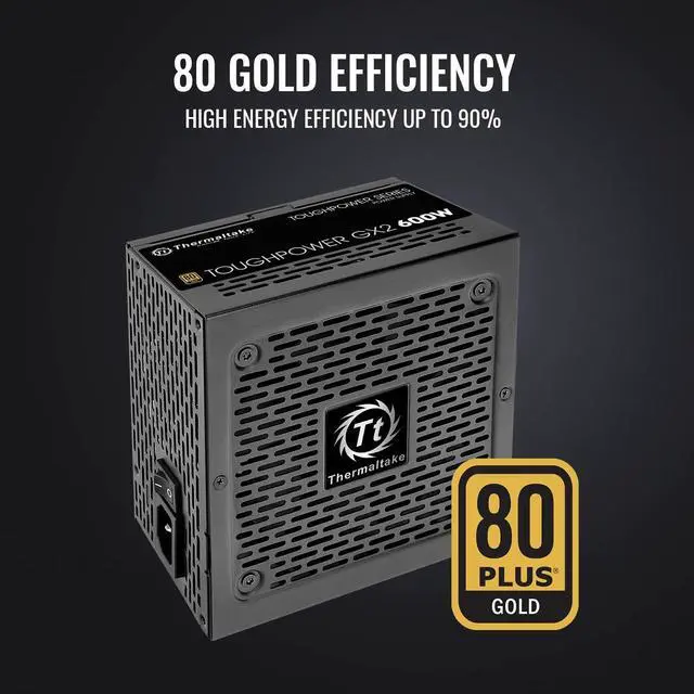 Alt view image 2 of 7 - Thermaltake Toughpower GX2 80+ Gold 600W SLI/Crossfire Ready Continuous Power ATX 12V V2.4/EPS V2.92 Non Modular Power Supply 5 Year PS-TPD-0600NNFAGU-2