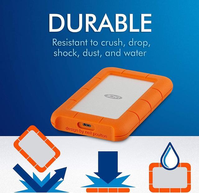 Alt view image 3 of 7 - LaCie Rugged USB-C 4TB External Hard Drive Portable HDD – USB 3.0, Drop Shock Dust Rain Resistant Shuttle Drive, for Mac and PC Computer Desktop Workstation Laptop, 1 Month Adobe CC (STFR4000800)