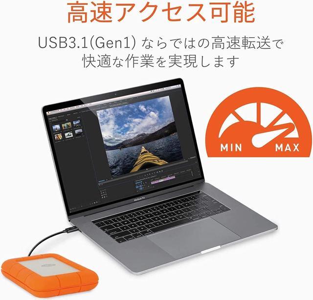 Alt view image 6 of 7 - LaCie Rugged USB-C 4TB External Hard Drive Portable HDD – USB 3.0, Drop Shock Dust Rain Resistant Shuttle Drive, for Mac and PC Computer Desktop Workstation Laptop, 1 Month Adobe CC (STFR4000800)