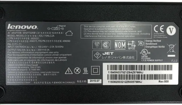 Alt view image 2 of 4 - Genuine AC Power Adapter Lenovo 20V 8.5A 170W ADL170NLC2A w/PC OEM