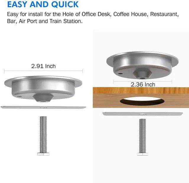Alt view image 5 of 6 - Embed in Desk Wireless Charger,15W Fast Charging Pad Phone Charger,Hidden Desk Grommet Qi Charging Station Compatible with iPhone 17/Air/16/15/14/13/12/11/11 Pro/8/Xs Max/XR/Galaxy S22/S21