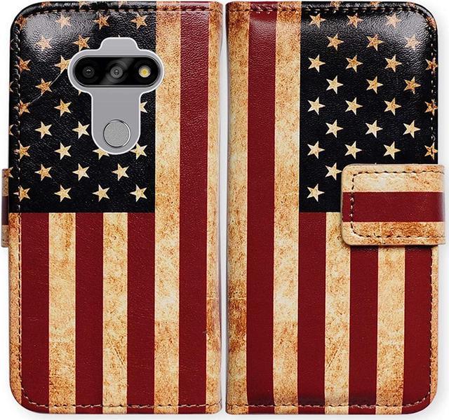 LG Aristo 5 Case LG K31 Case Bcov Retro American Flag Leather Flip