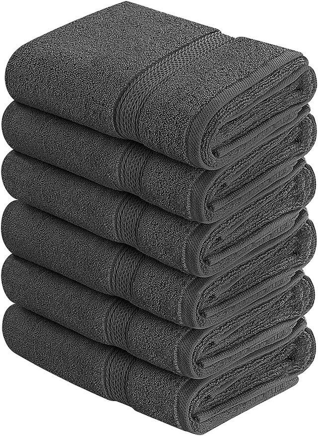 Utopia Towels Premium Grey Hand Towels - 100% Combed Ring Spun Cotton, Ultra Soft and Highly Absorbent, 600 GSM Exrta Large Hand Towels 16 x 28 Inches