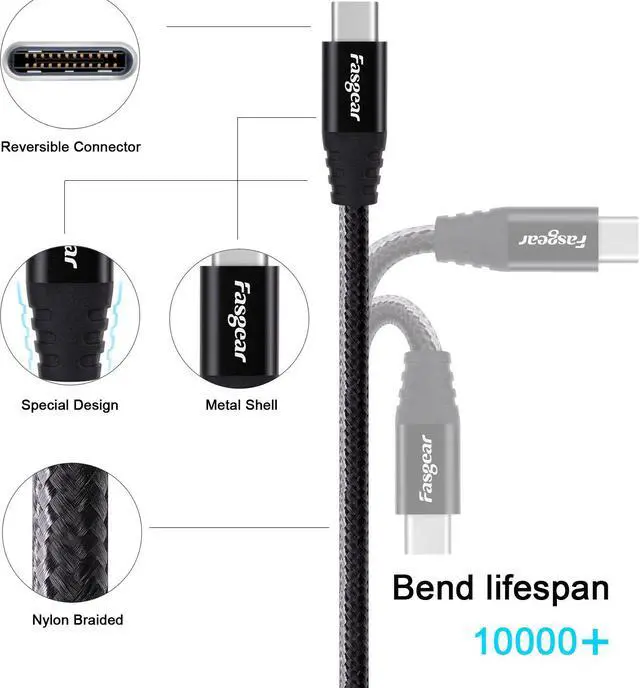 Alt view image 3 of 6 - USB C to Micro USB Cable 6ft Nylon Braided Type C to Micro USB Cord Compatible with Galaxy S6/S7, HTC One/10 and More (Black, 6ft)