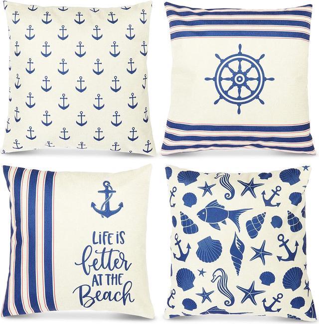 Nautical throw hotsell pillow covers